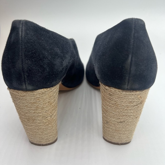 Vince Percey asymmetrical suede espadrille peeptoe pumps sz 8.5 - Picture 4 of 4